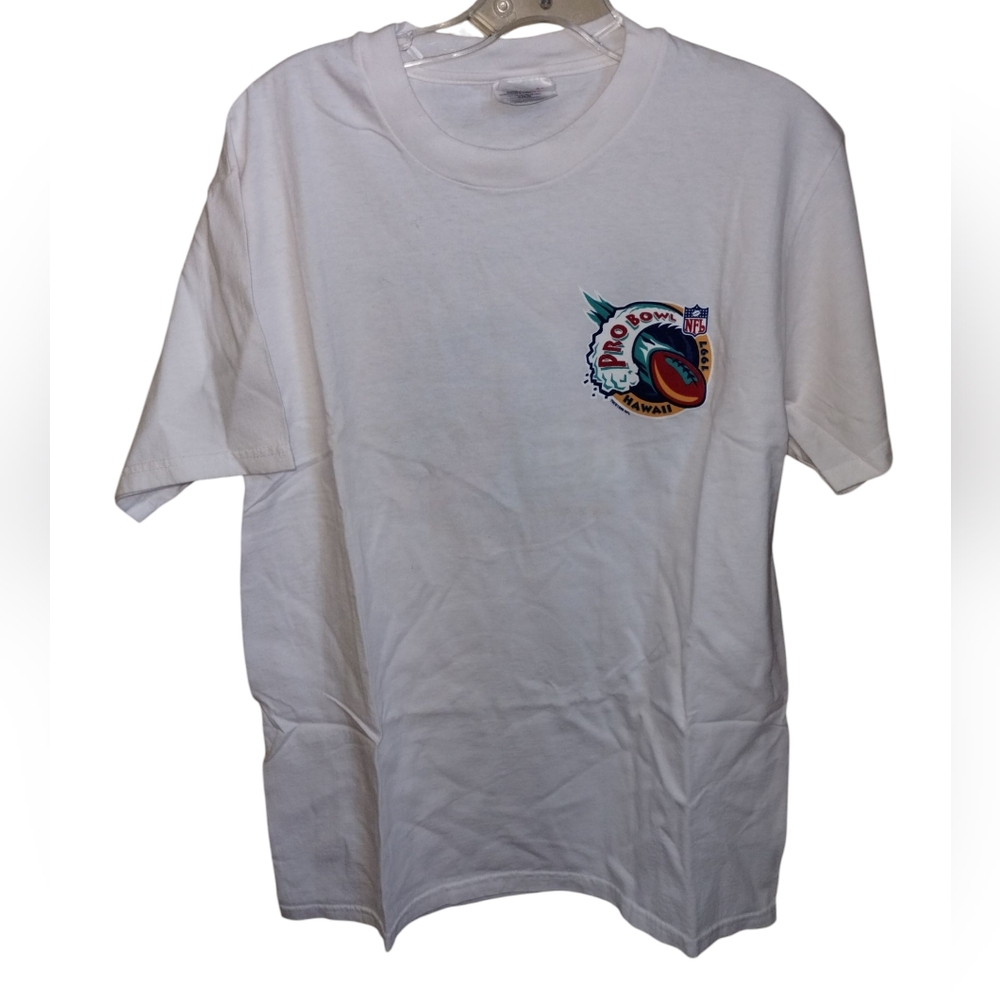Vtg '97 NFL Pro Bowl Hawaii T-shirt M White Cotton Hanes
